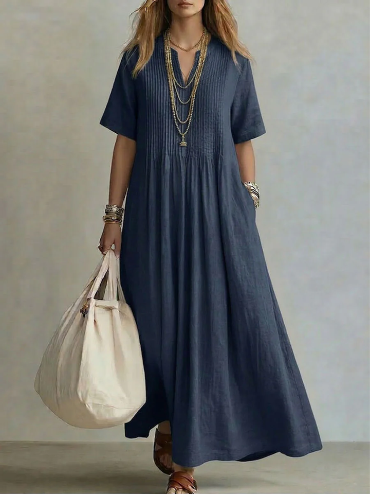 Carys | Stylish V-Neck Mid Sleeve Dress