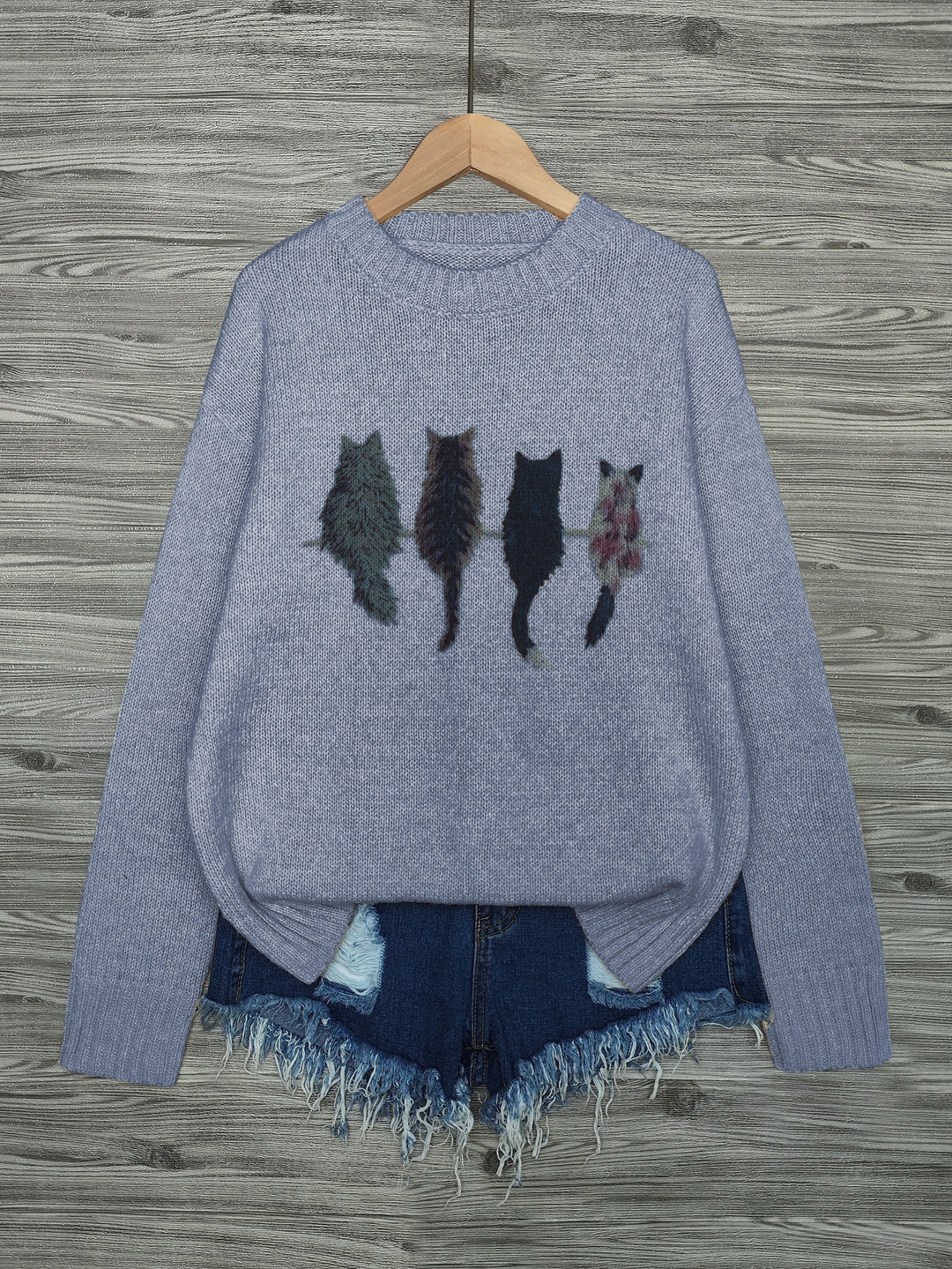 Maeve | Charming Cat-Print Knit Sweater