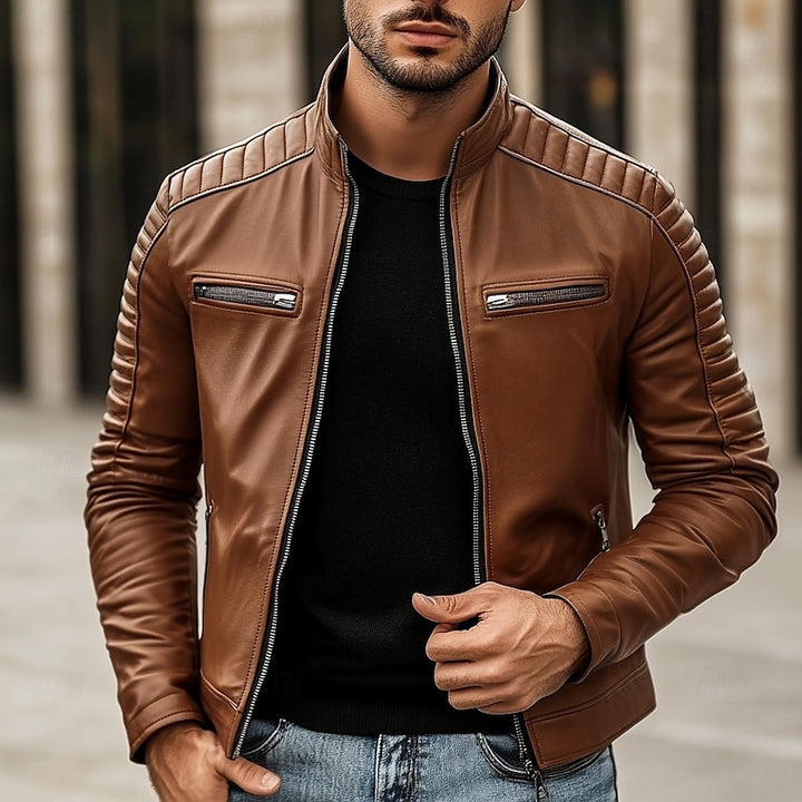 Damon | Stand-Collar Moto Jacket