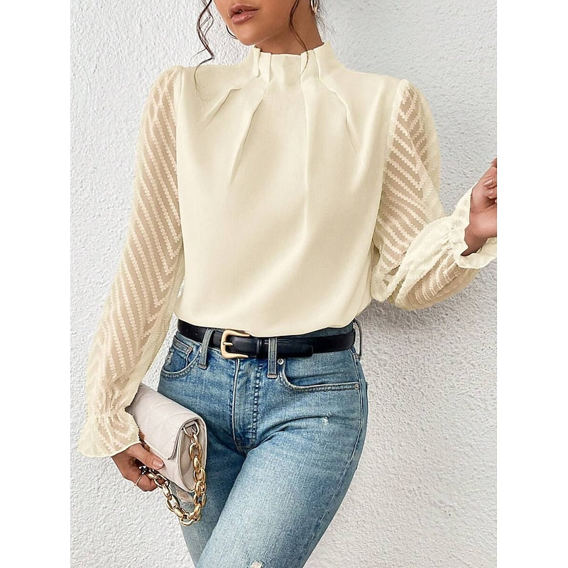 Odette | Elegant High-Neck Blouse