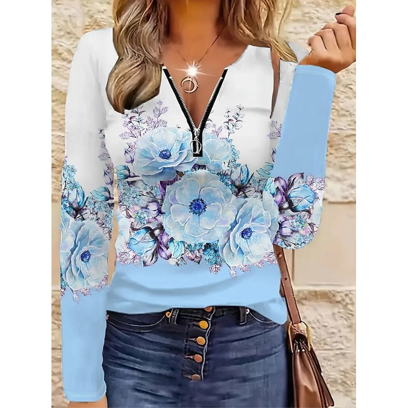 Ingrid | Bohemian Quarter-Zip Top