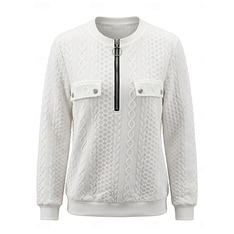 Felicity | Textured Quarter-Zip Pullover