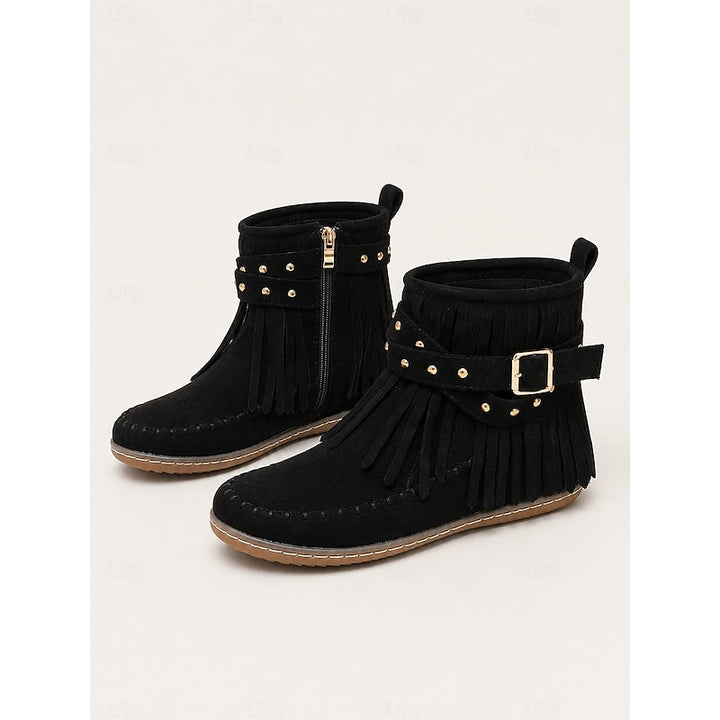 Rowena | Fringe Moccasin Ankle Boots