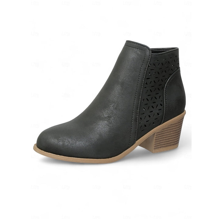 Cassandra | Cutout Block-Heel Ankle Boots