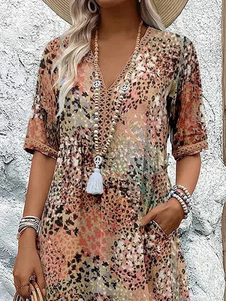 Fleur | Vibrant Pattern Midi Dress