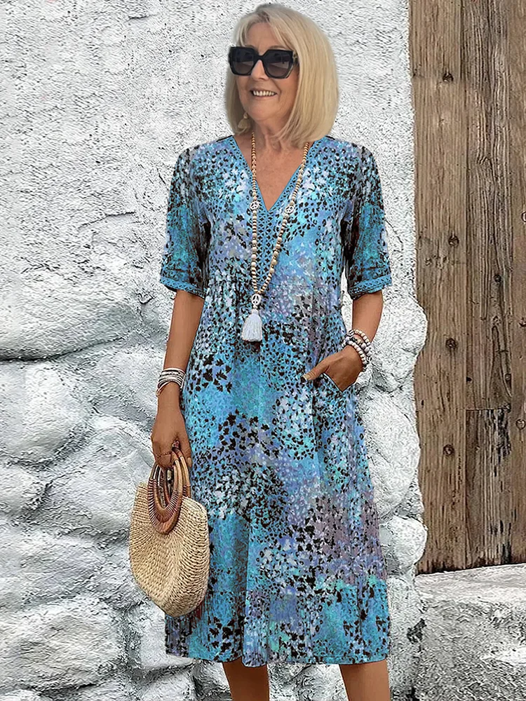 Fleur | Vibrant Pattern Midi Dress