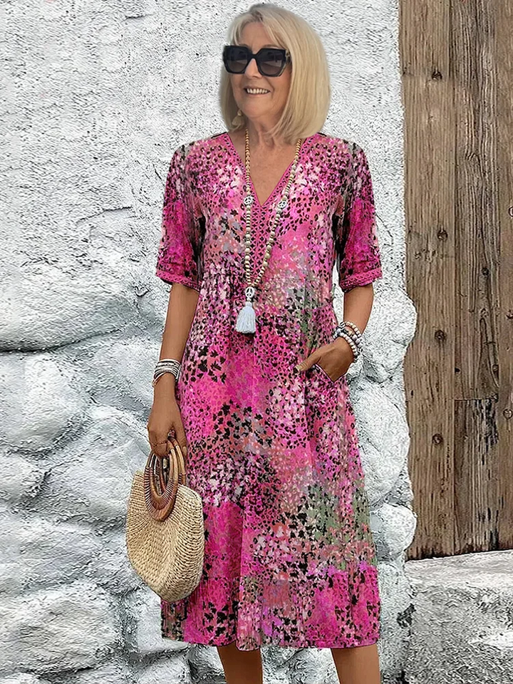 Fleur | Vibrant Pattern Midi Dress