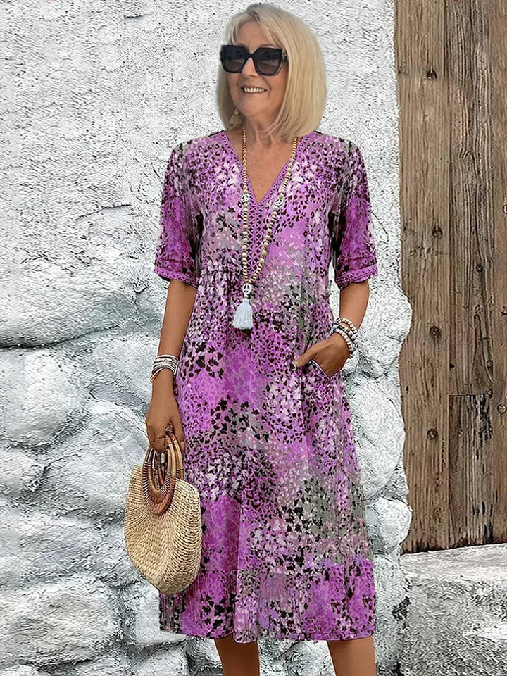 Fleur | Vibrant Pattern Midi Dress