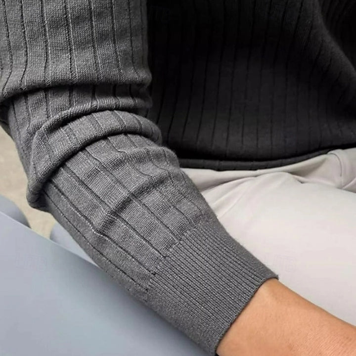 Quentin | Ribbed Henley Sweater