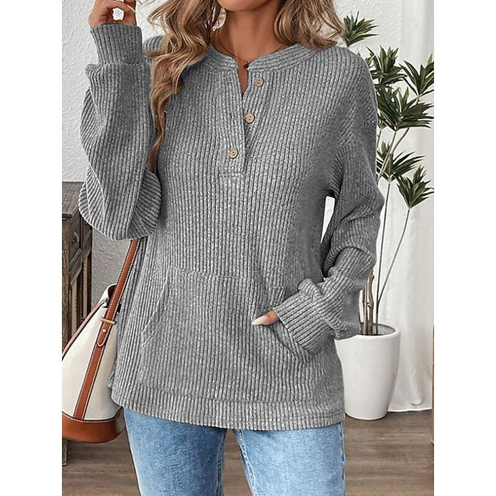 Tabitha | Textured Button-Neck Top