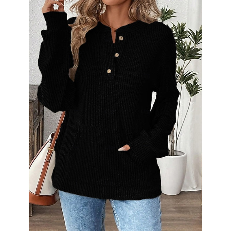 Tabitha | Textured Button-Neck Top
