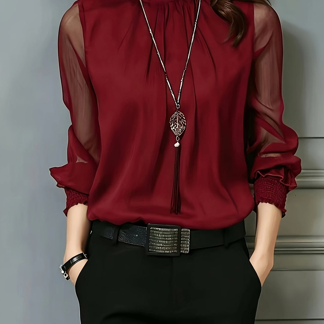 Whitney | Stand-Collar Long-Sleeve Blouse