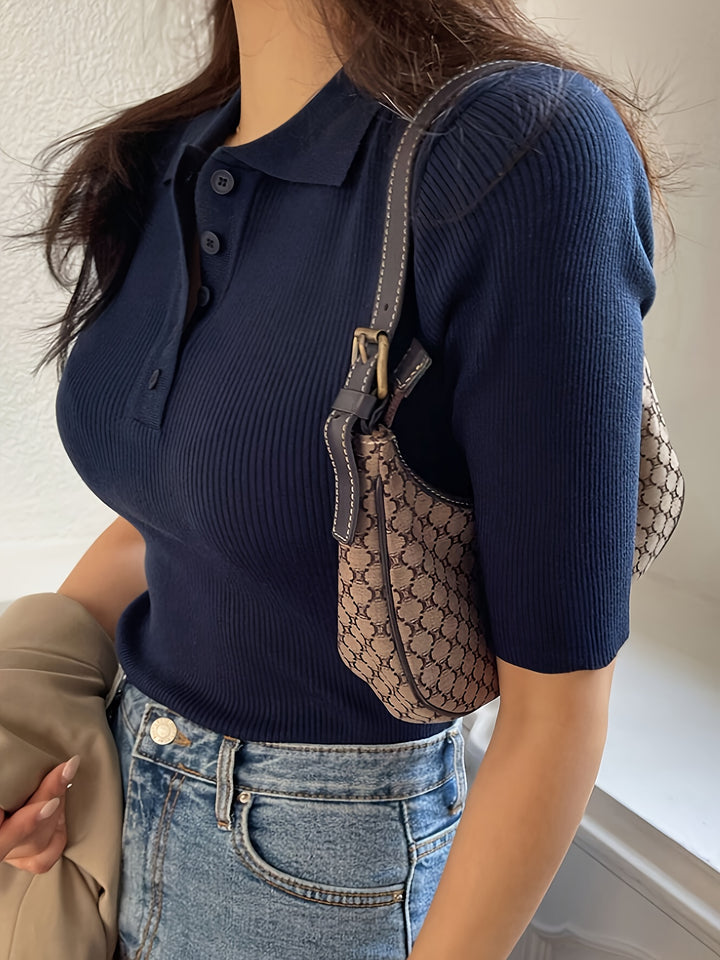 Brooke | Buttoned Collar Top