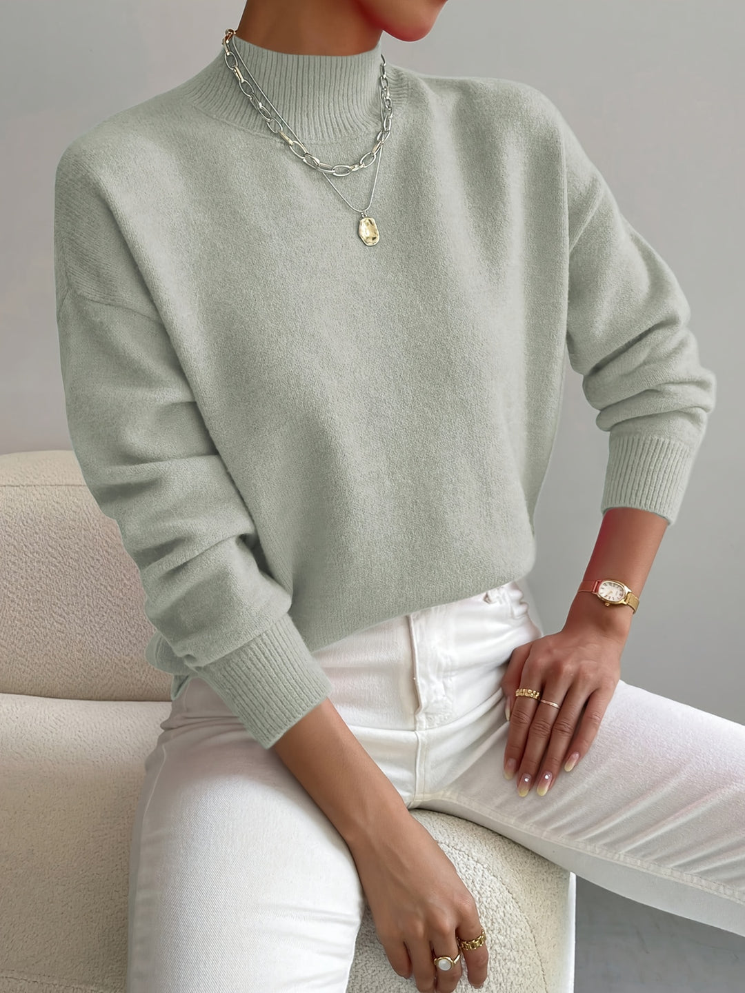 Lucille | Cozy Mock Neck Sweater