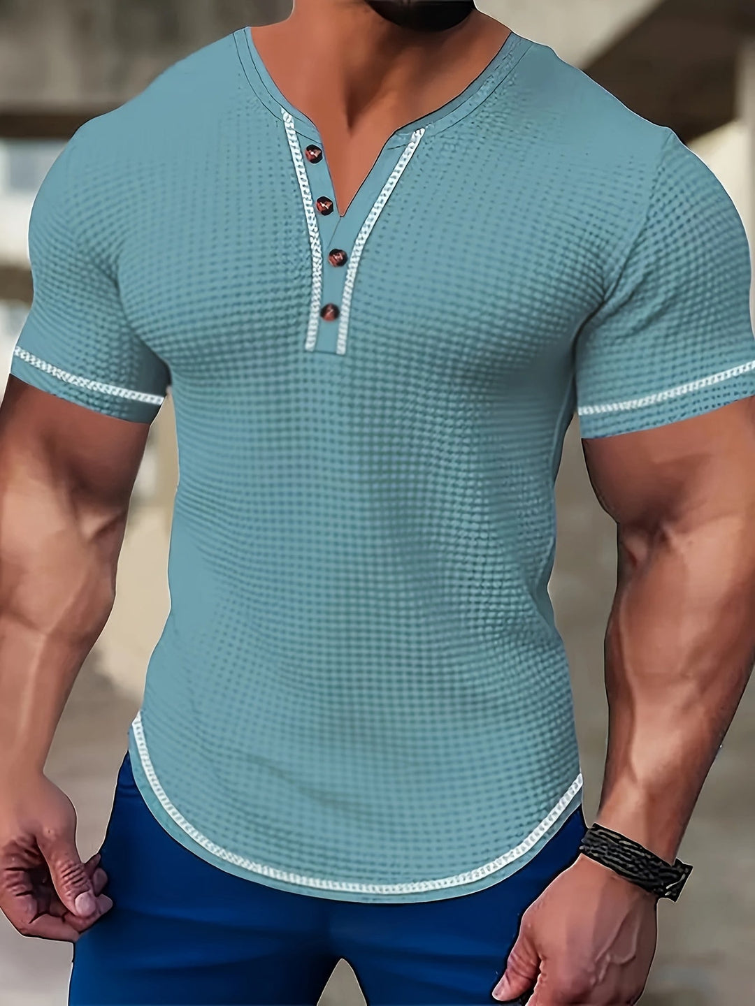 Sawyer | Textured Short Sleeve Henley