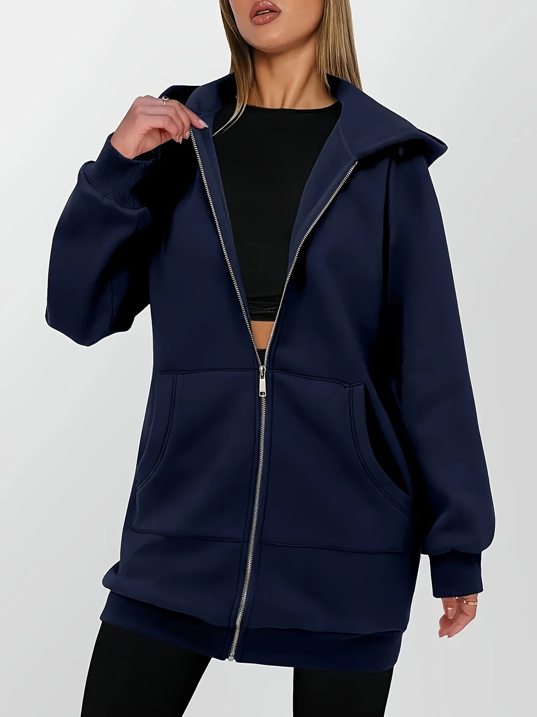 Sabina | Longline Zip-Up Hoodie