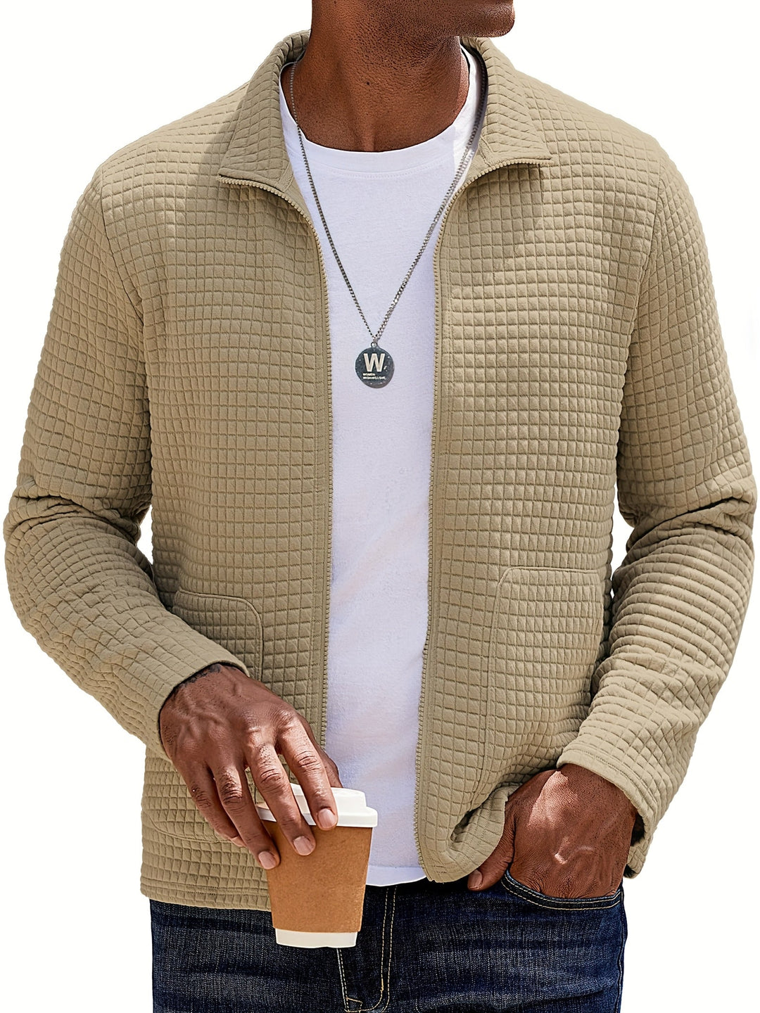 Landon | Textured Zip-Up Jacket