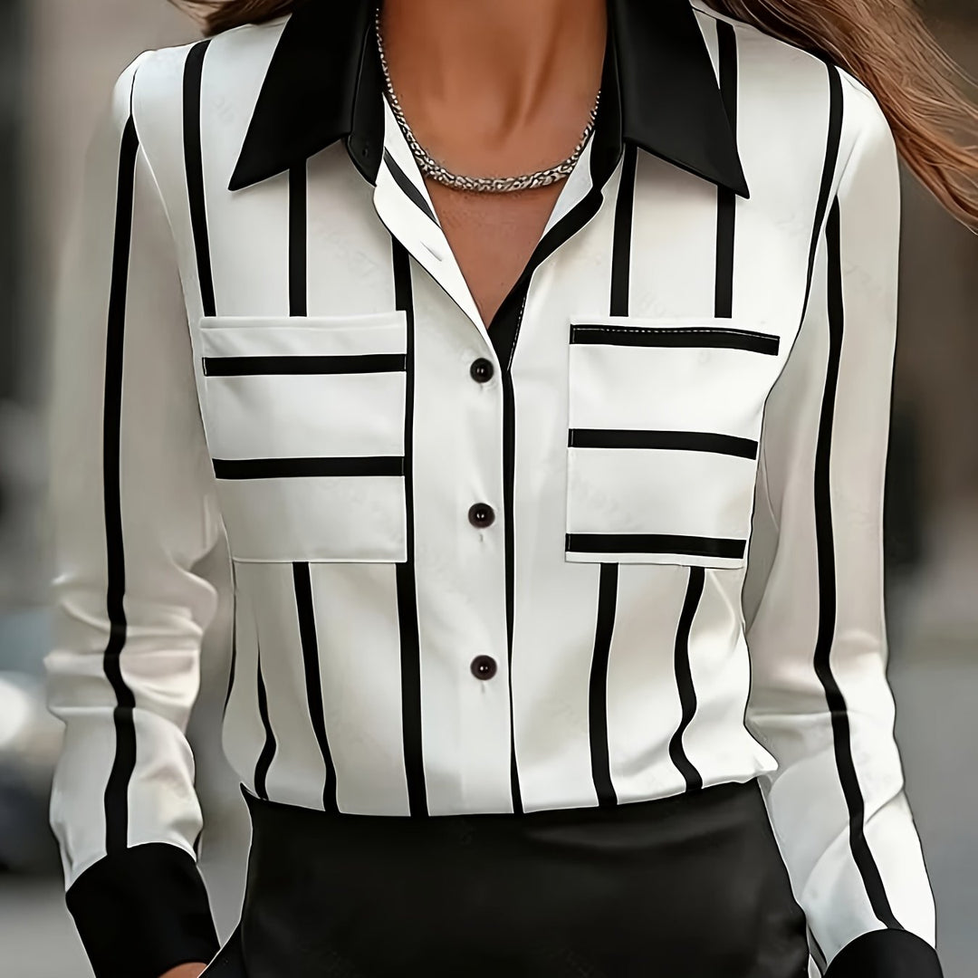 Patricia | Contrast Stripe Blouse