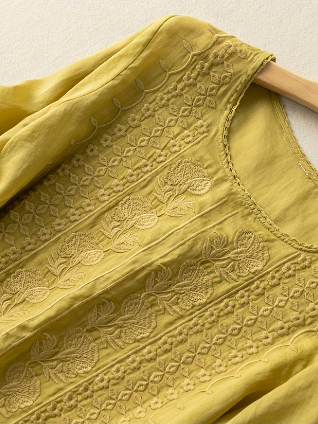 Cecilia | Embroidered Scoop-Neck Blouse