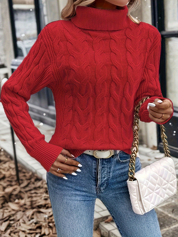 Delphina | Cable-Knit Turtleneck Sweater