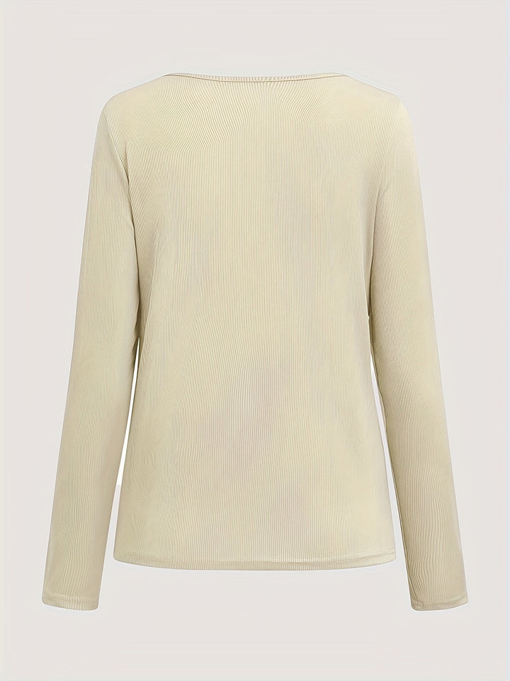 Priscilla | Ribbed Zip-Neck Top