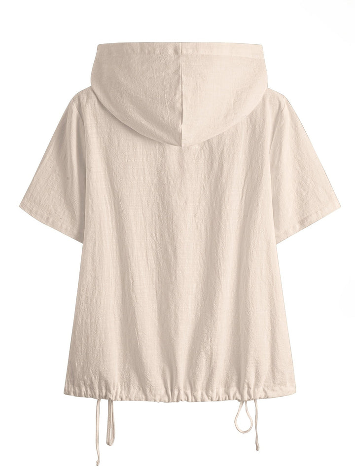 Lena | Relaxed Hooded Drawstring Top