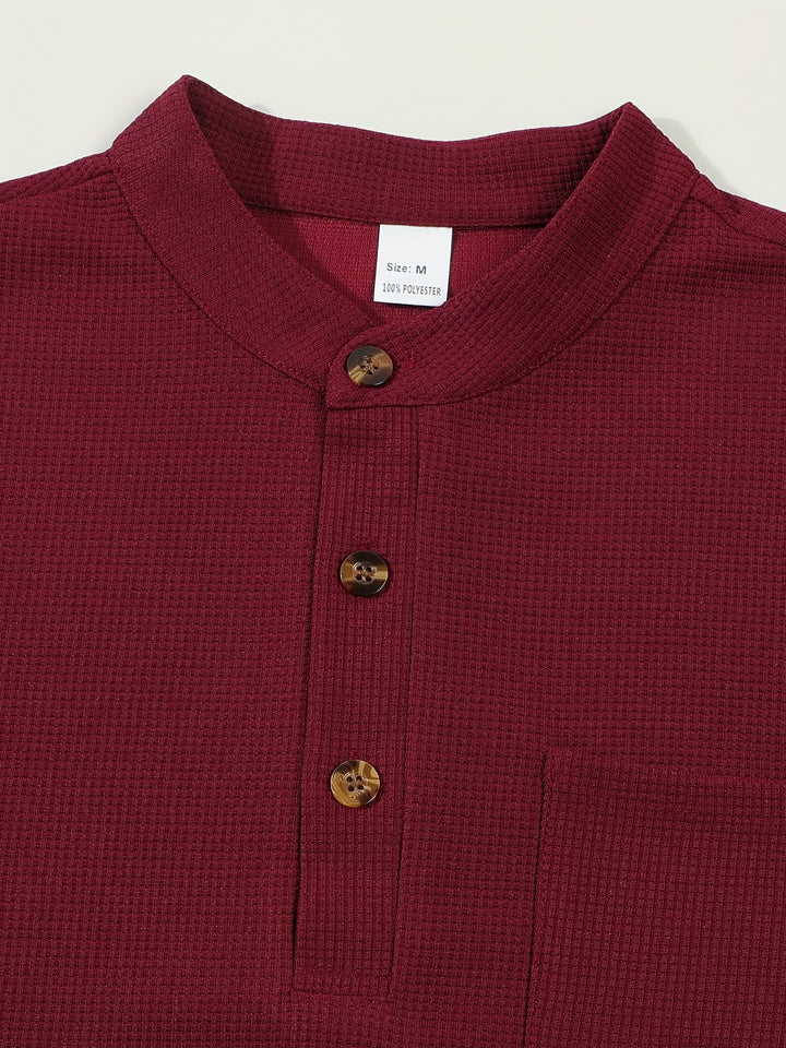 Corbin | Textured Long Sleeve Henley Shirt