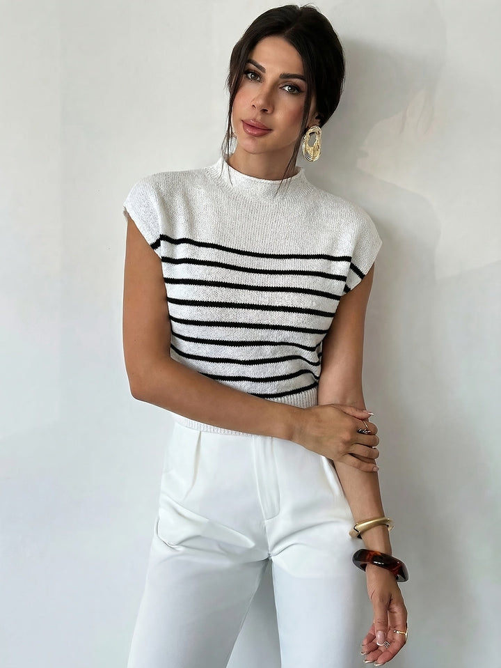 Odessa | Striped Mock-Neck Sweater Vest