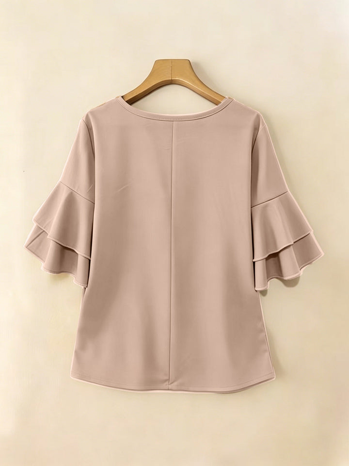 Eloise | Flowing Pearl-Button Blouse