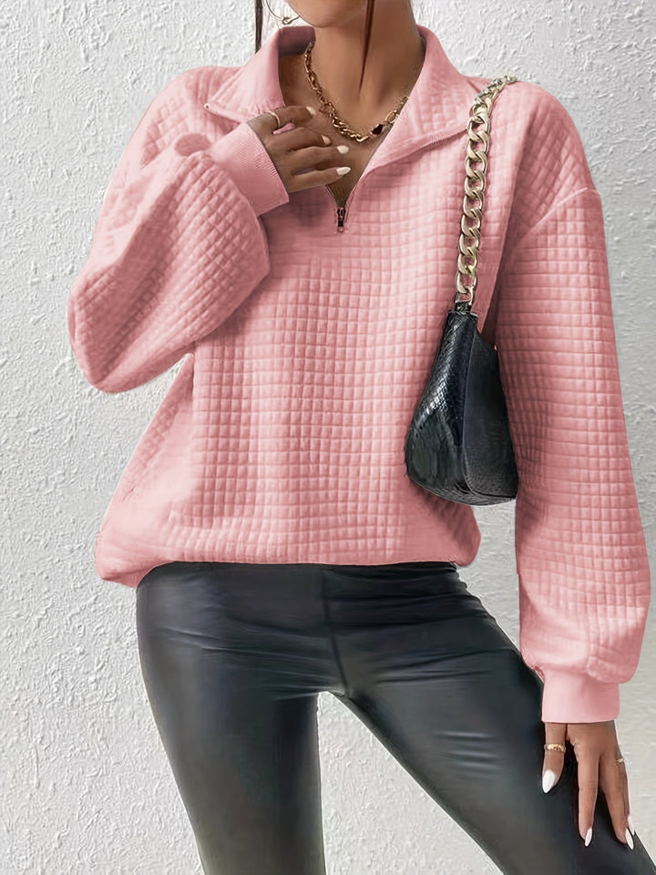 Paige | Textured Quarter-Zip Pullover