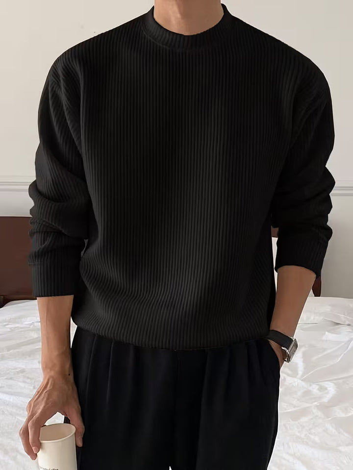 Madox | Knitwear Long Sleeve Ribbed Shirt