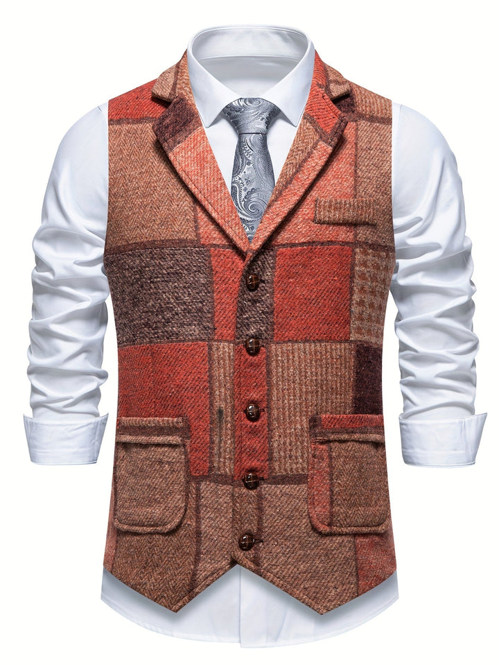 Harold | Classic Patchwork Tweed Waistcoat