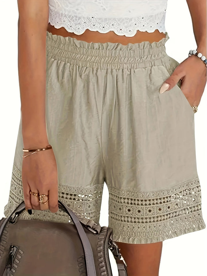 Lydia | Lace-Trim Relaxed Summer Shorts