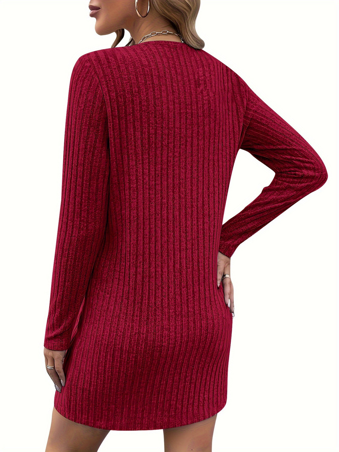 Diana | Ribbed Zip-Neck Dress
