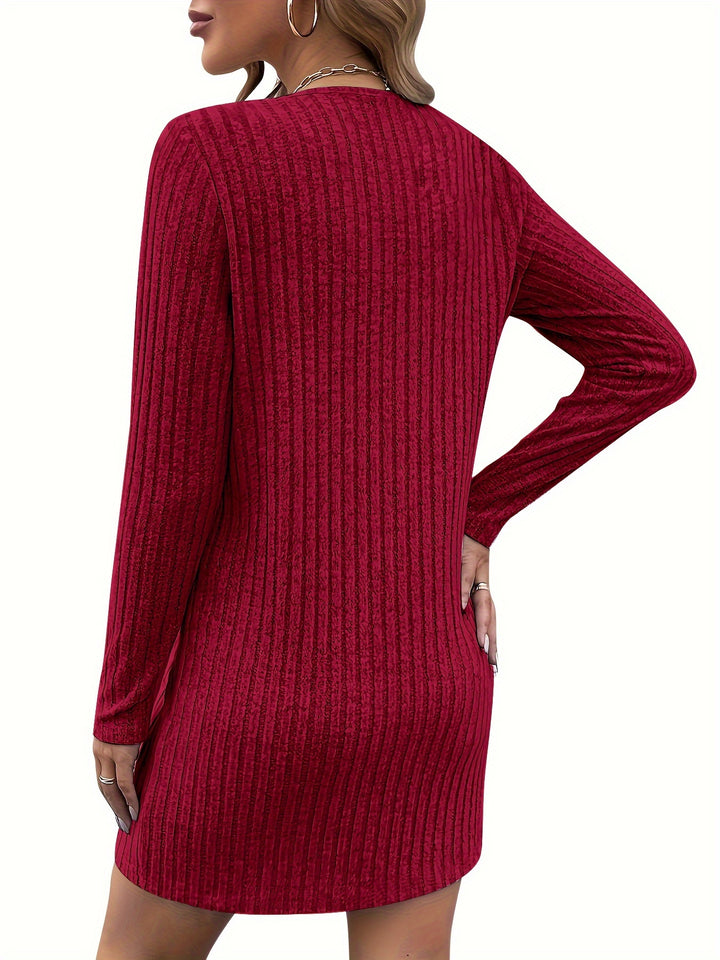 Diana | Ribbed Zip-Neck Dress
