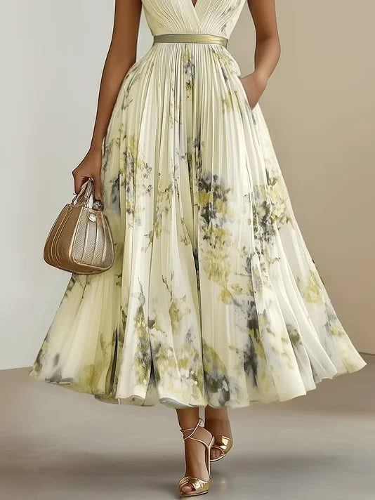 Livia | Elegant Sleeveless Long V-Neck Dress