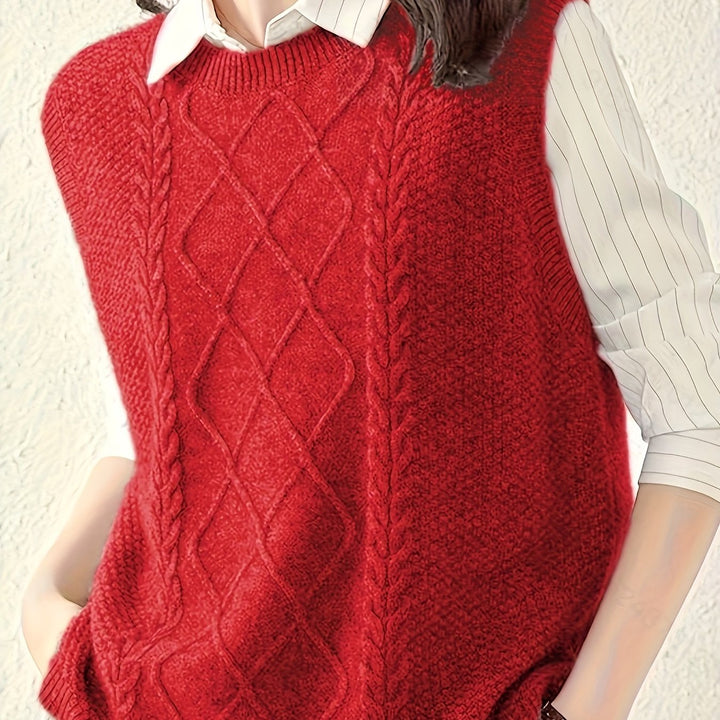 Tabitha | Cable-Knit Sleeveless Sweater Vest