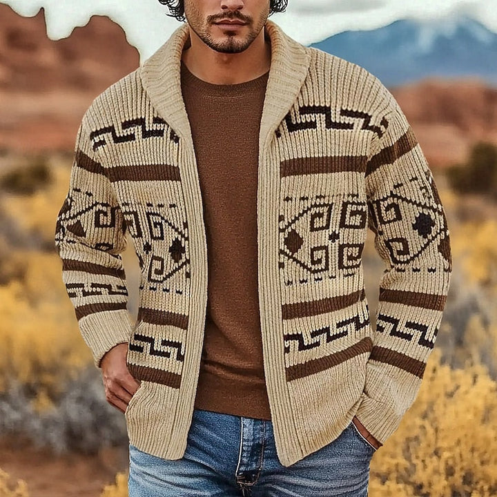Foster | Heritage Patterned Zip Cardigan
