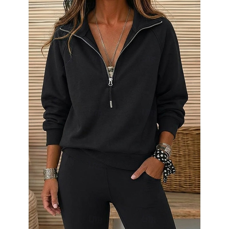 Isadora | Quarter-Zip Collared Sweatshirt