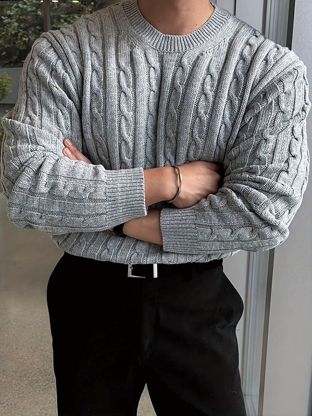 Reid | Cable-Knit Crewneck Sweater