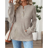 Tabitha | Textured Button-Neck Top