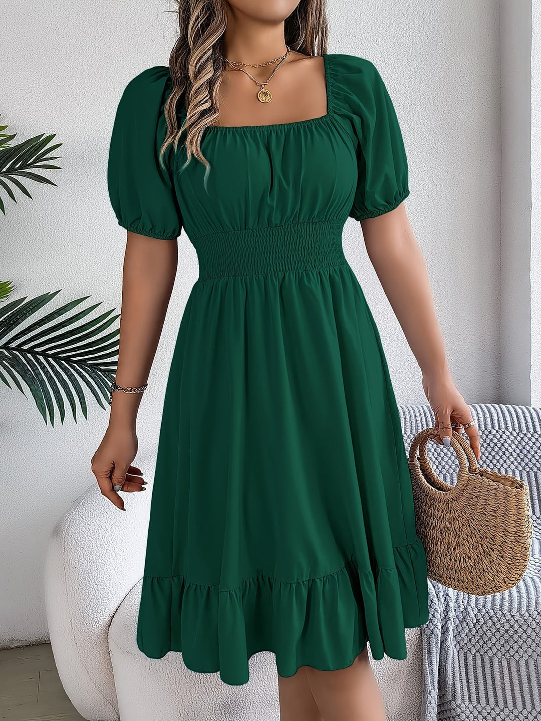 Melia | Stylish Puff Sleeves Dress
