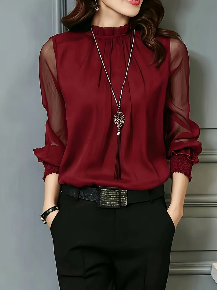 Whitney | Stand-Collar Long-Sleeve Blouse
