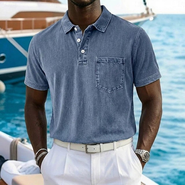Nolan | Vintage Pocket Polo Shirt