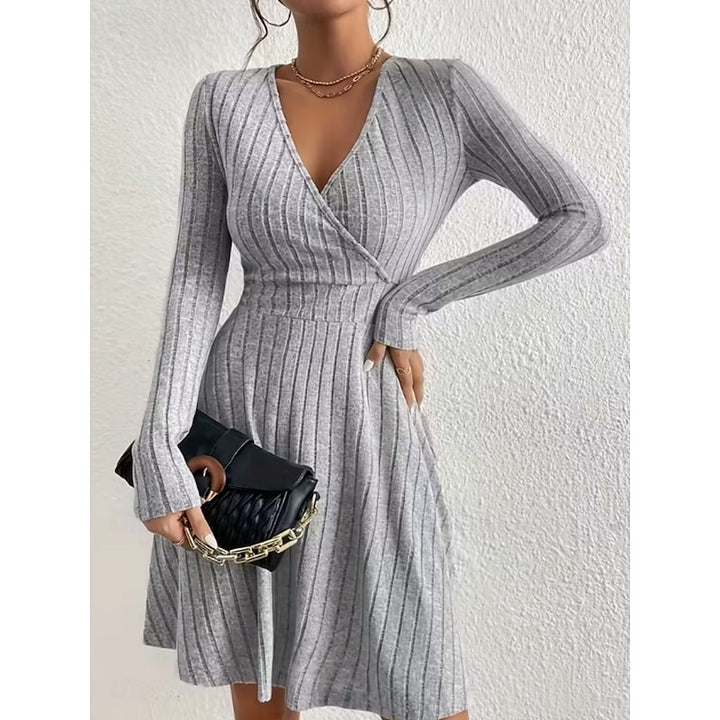 Annette | Wrap-Front A-Line Sweater Dress
