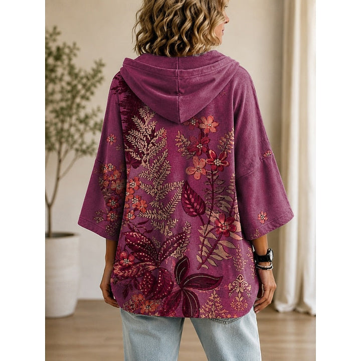 Willow | Floral Hooded Pullover Hoodie