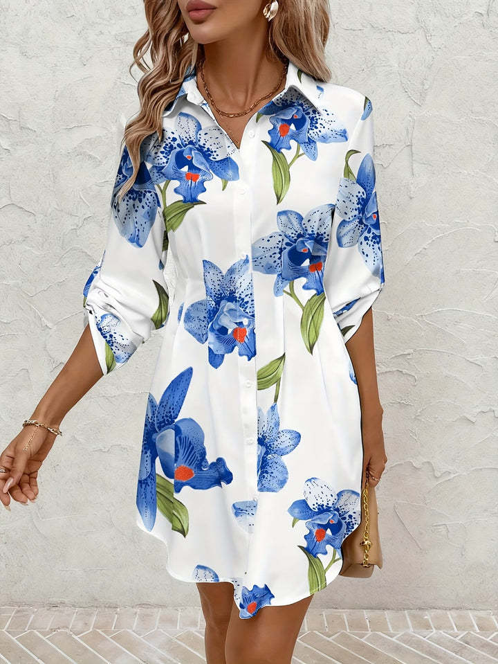 Aisha | Elegant Long Sleeve Floral Dress