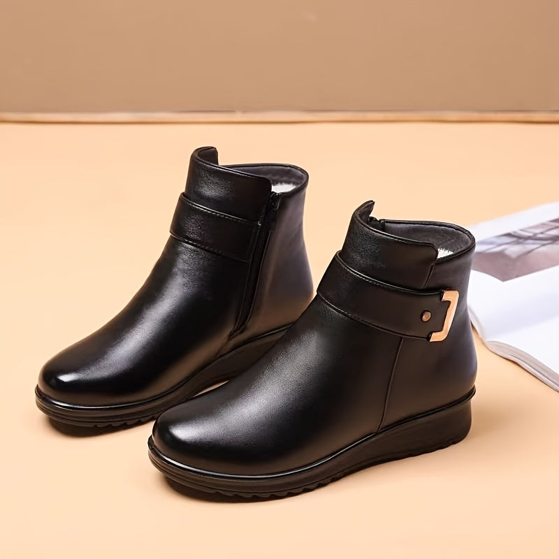 Lucille | Cozy Buckle Ankle Boots