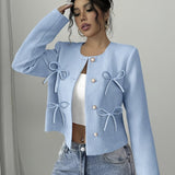 Wren | Bow-Trim Cropped Jacket