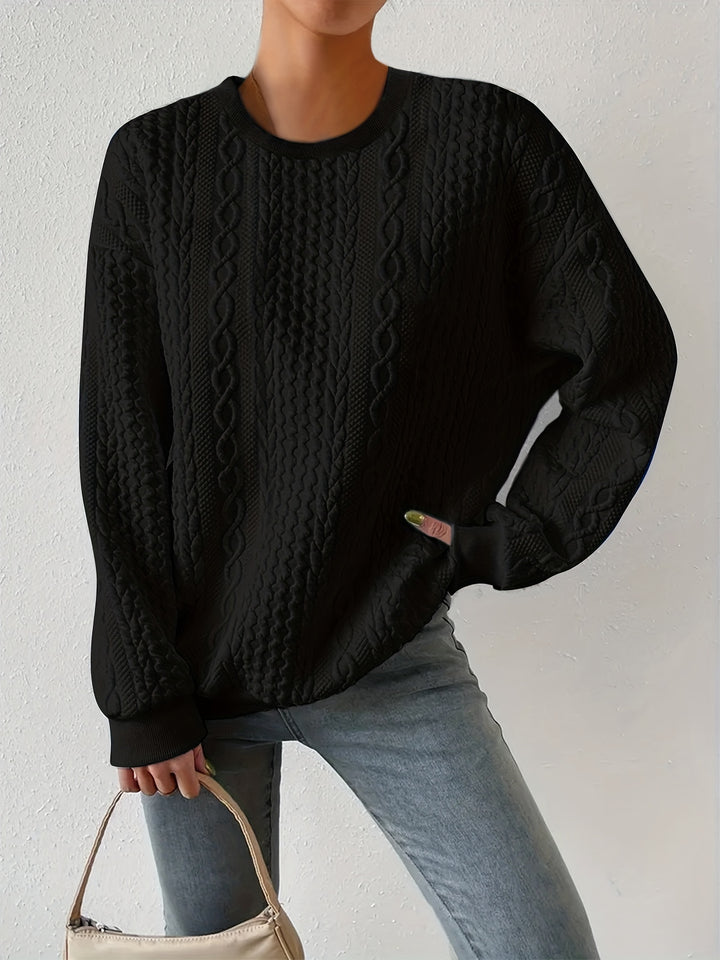 Leona | Textured Crewneck Sweatshirt